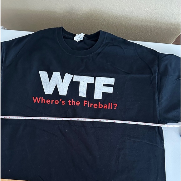WTF Where’s the Fireball? Red Dragon Logo Mens T-Shirt - Picture 10 of 12